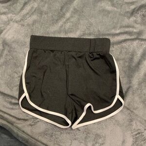 SHEIN Black Athletic Shorts with White Edging